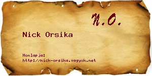 Nick Orsika névjegykártya
